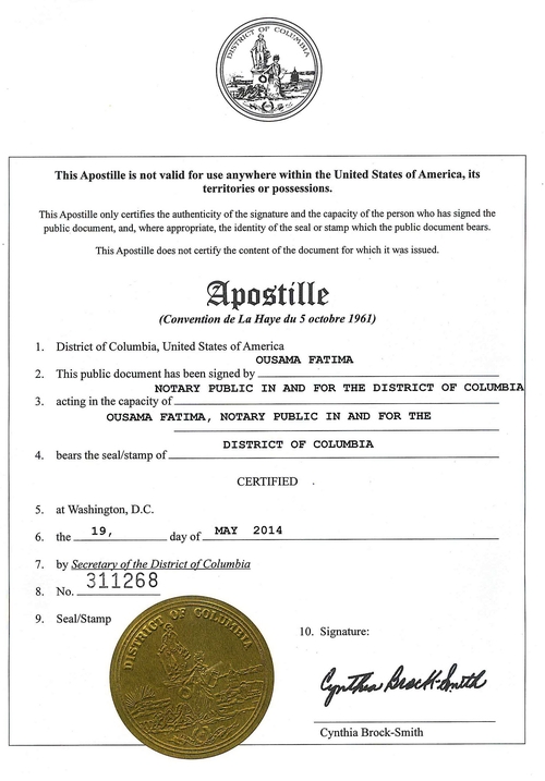Esempio di lauree degli USA legalizzate per la Russia (apostille apposte sulla copia notarile dalla laurea)